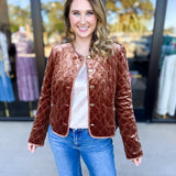 Golden Quilted Jacket-600 Outerwear-FATE-July & June Women's Fashion Boutique Located in San Antonio, Texas