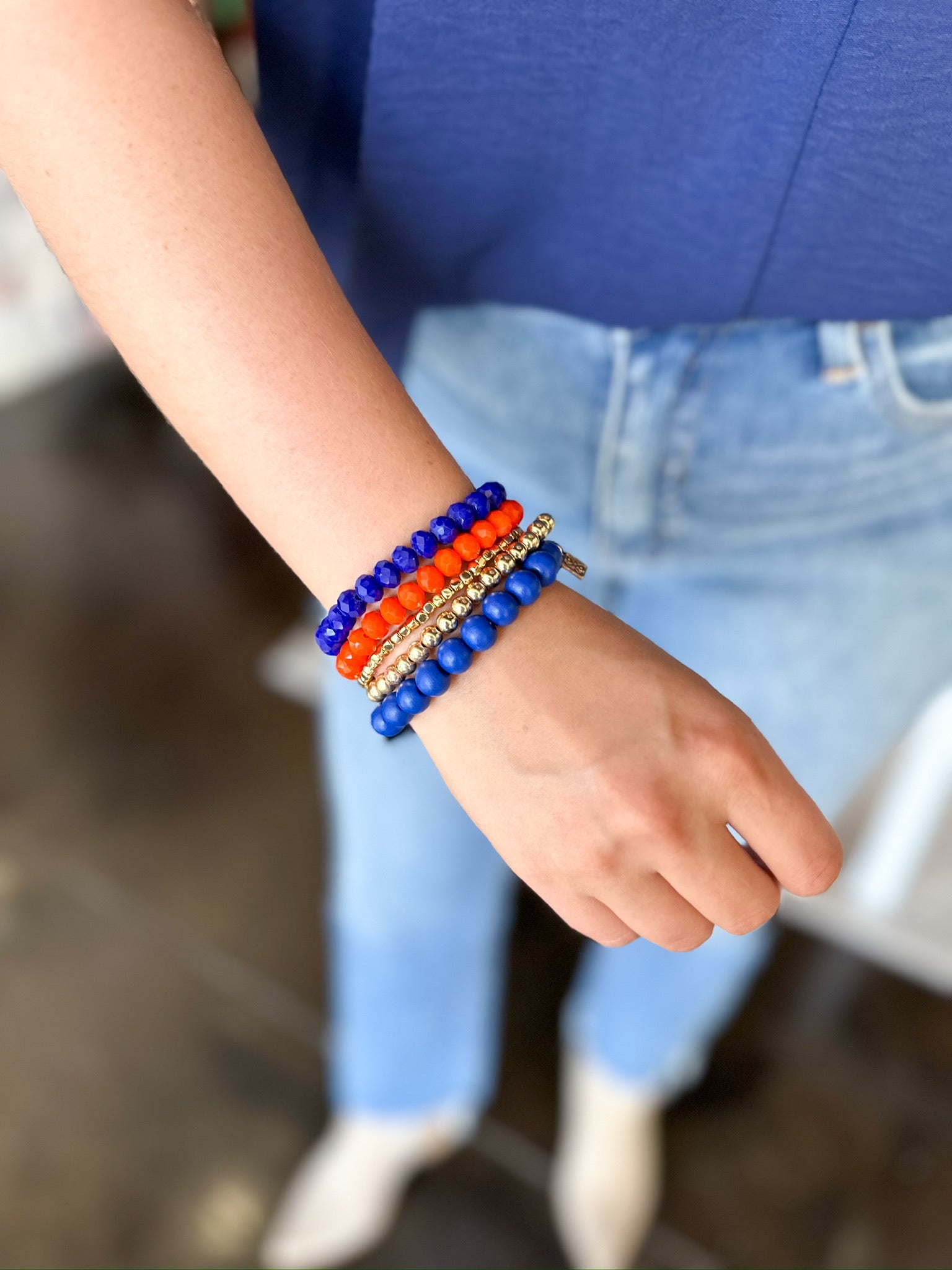Michelle McDowell - Bracelet Set - Mandy Blue & Orange-110 Jewelry & Hair-Michelle McDowell-July & June Women's Fashion Boutique Located in San Antonio, Texas