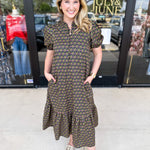 Floral Preppy Midi Dress-500 Midi-ENTRO-July & June Women's Fashion Boutique Located in San Antonio, Texas