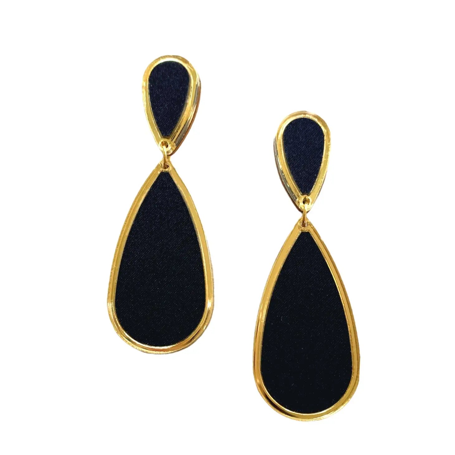 Ava Satin Earrings - Black-110 Jewelry & Hair-Bohemian Gemme-July & June Women's Fashion Boutique Located in San Antonio, Texas