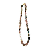 Cloud Beaded Necklace - Pink/Black Agate with Pearl-130 Accessories-Gemelli-July & June Women's Fashion Boutique Located in San Antonio, Texas