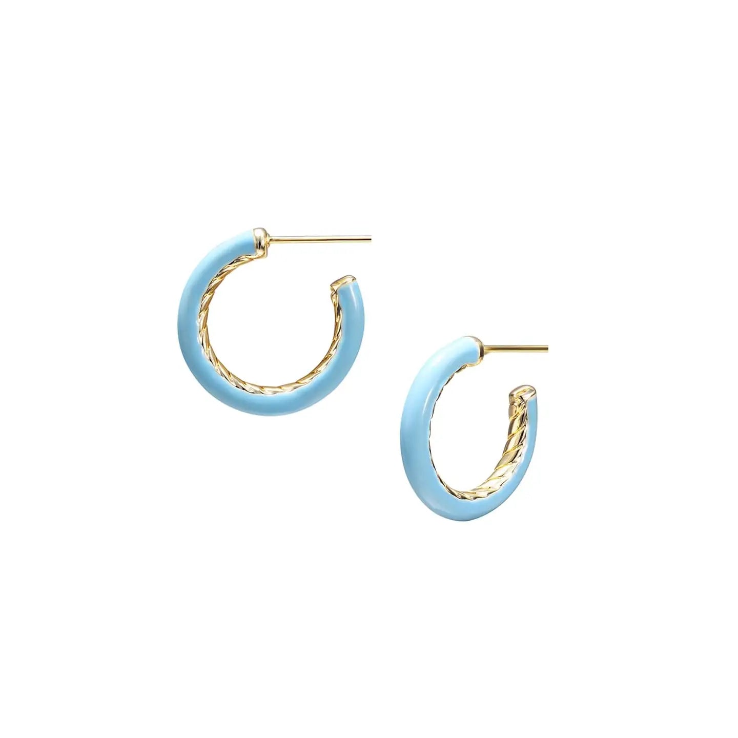 Natalie Wood - Eclipse Hoop Earrings in Light Blue Enamel-110 Jewelry & Hair-Natalie Wood-July & June Women's Fashion Boutique Located in San Antonio, Texas