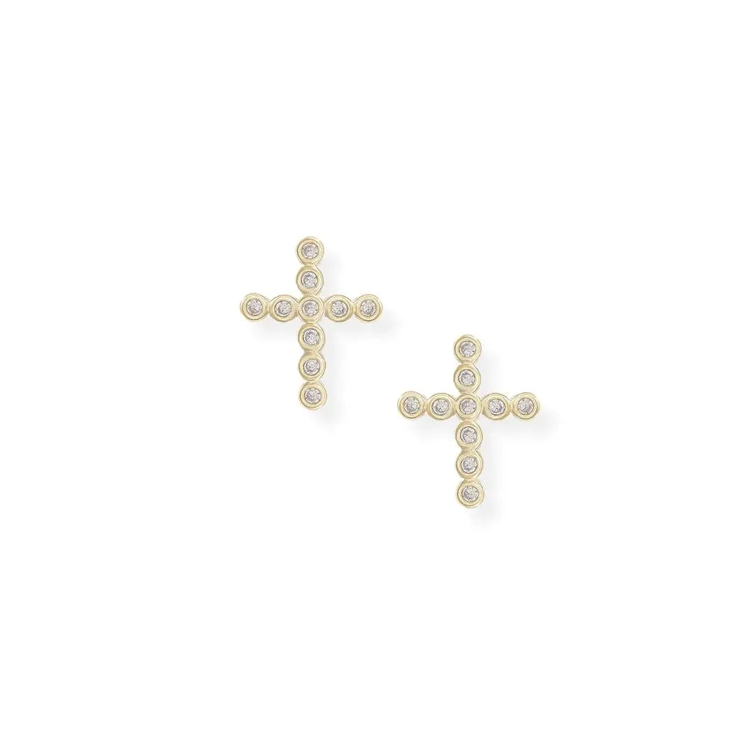 Natalie Wood - Legacy Cross Stud Earrings - Gold-110 Jewelry & Hair-July & June Women's Boutique -July & June Women's Fashion Boutique Located in San Antonio, Texas