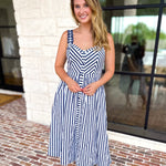 The Harbor Midi Dress - Navy-500 Midi-SKIES ARE BLUE-July & June Women's Fashion Boutique Located in San Antonio, Texas