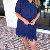 Seagrove Navy Mini Dress-510 Mini-JODIFL-July & June Women's Fashion Boutique Located in San Antonio, Texas