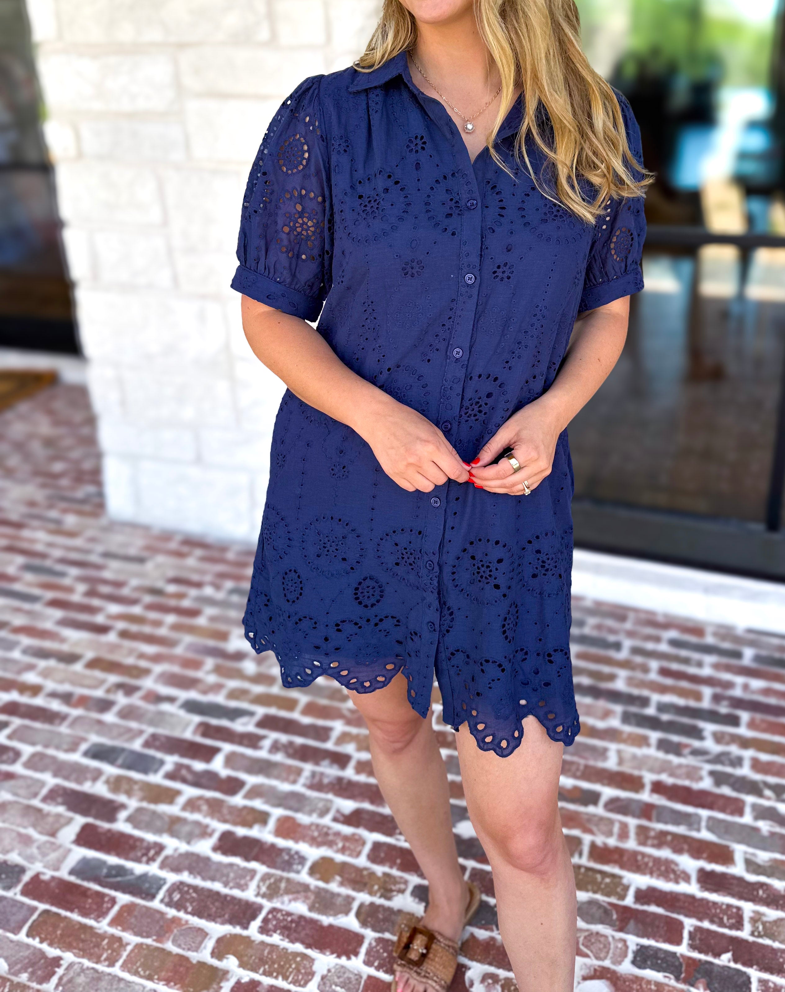 Seagrove Navy Mini Dress-510 Mini-JODIFL-July & June Women's Fashion Boutique Located in San Antonio, Texas