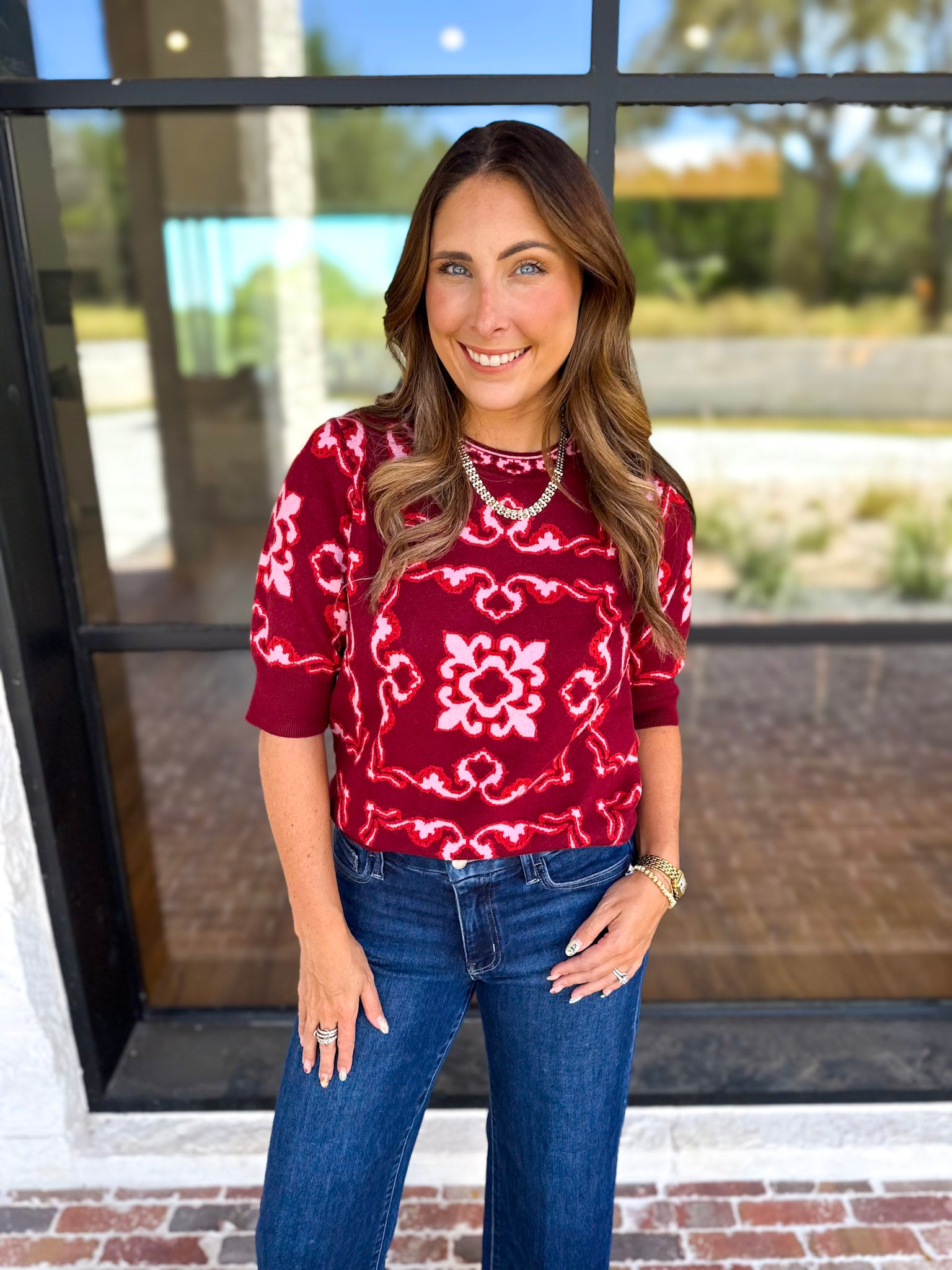 THML - Cherry On Top Sweater-230 Sweaters/Cardis-THML-July & June Women's Fashion Boutique Located in San Antonio, Texas