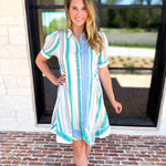 Liverpool - Seaside Stripe Mini Dress-510 Mini-LIVERPOOL JEANS COMPANY-July & June Women's Fashion Boutique Located in San Antonio, Texas