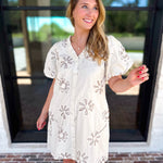 Ivory Sands Floral Mini Dress-510 Mini-JODIFL-July & June Women's Fashion Boutique Located in San Antonio, Texas