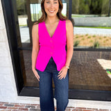 The It Girl Vest - Hot Pink-600 Outerwear-SKIES ARE BLUE-July & June Women's Fashion Boutique Located in San Antonio, Texas