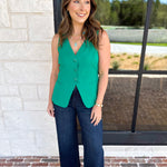 The It Girl Vest - Kelly Green-600 Outerwear-SKIES ARE BLUE-July & June Women's Fashion Boutique Located in San Antonio, Texas