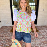 Spring Celebration Blouse - Ivory-200 Fashion Blouses-JODIFL-July & June Women's Fashion Boutique Located in San Antonio, Texas