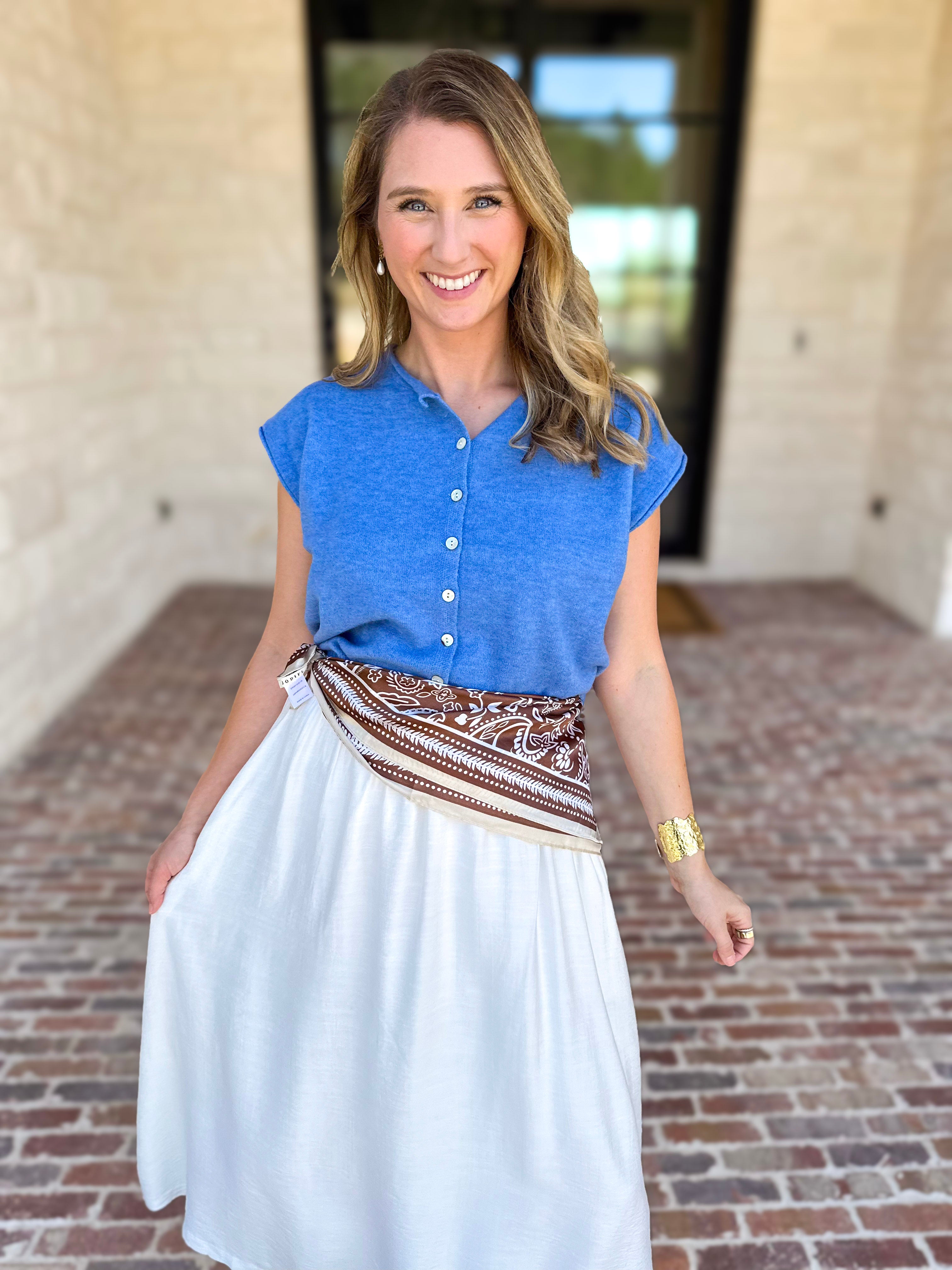 Short Sleeve Everyday Cardigan - Ocean Blue-230 Sweaters/Cardis-DOUBLE ZERO-July & June Women's Fashion Boutique Located in San Antonio, Texas