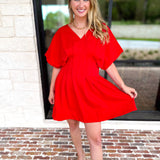 Elevated Chic Red Mini Dress-510 Mini-ENTRO-July & June Women's Fashion Boutique Located in San Antonio, Texas
