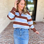The Stevie Striped Cozy Sweater-230 Sweaters/Cardis-SKIES ARE BLUE-July & June Women's Fashion Boutique Located in San Antonio, Texas