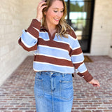 The Stevie Striped Cozy Sweater-230 Sweaters/Cardis-SKIES ARE BLUE-July & June Women's Fashion Boutique Located in San Antonio, Texas