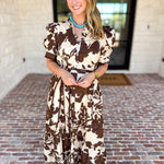 Mocha Magnolia Midi Dress-500 Midi-ENTRO-July & June Women's Fashion Boutique Located in San Antonio, Texas