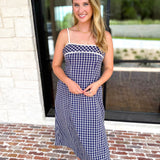 Bayside Navy Midi Dress-500 Midi-ENTRO-July & June Women's Fashion Boutique Located in San Antonio, Texas