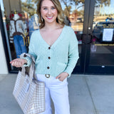 Effortless Mint Cardigan-230 Sweaters/Cardis-IN FEBRUARY-July & June Women's Fashion Boutique Located in San Antonio, Texas