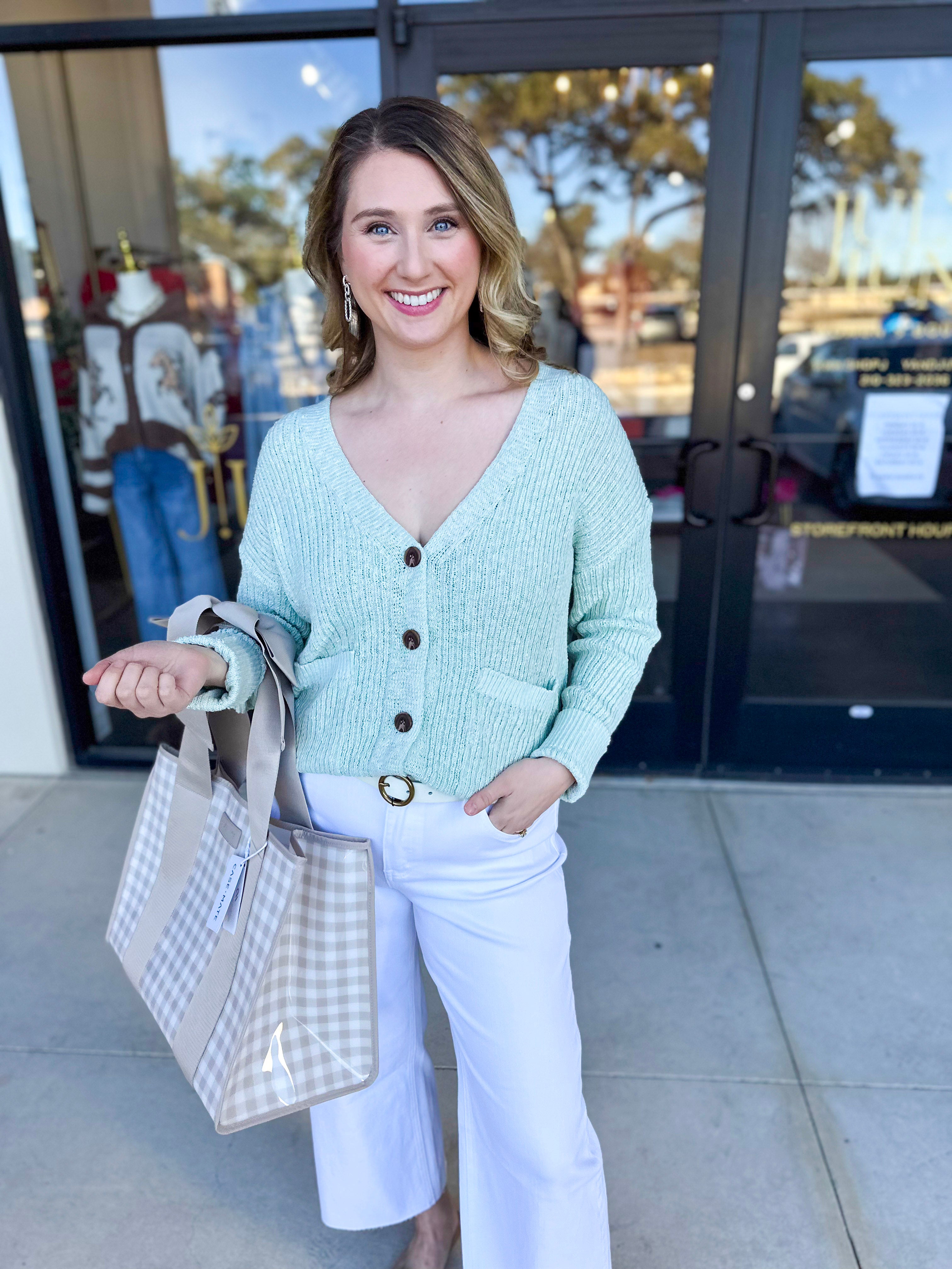 Effortless Mint Cardigan-230 Sweaters/Cardis-IN FEBRUARY-July & June Women's Fashion Boutique Located in San Antonio, Texas
