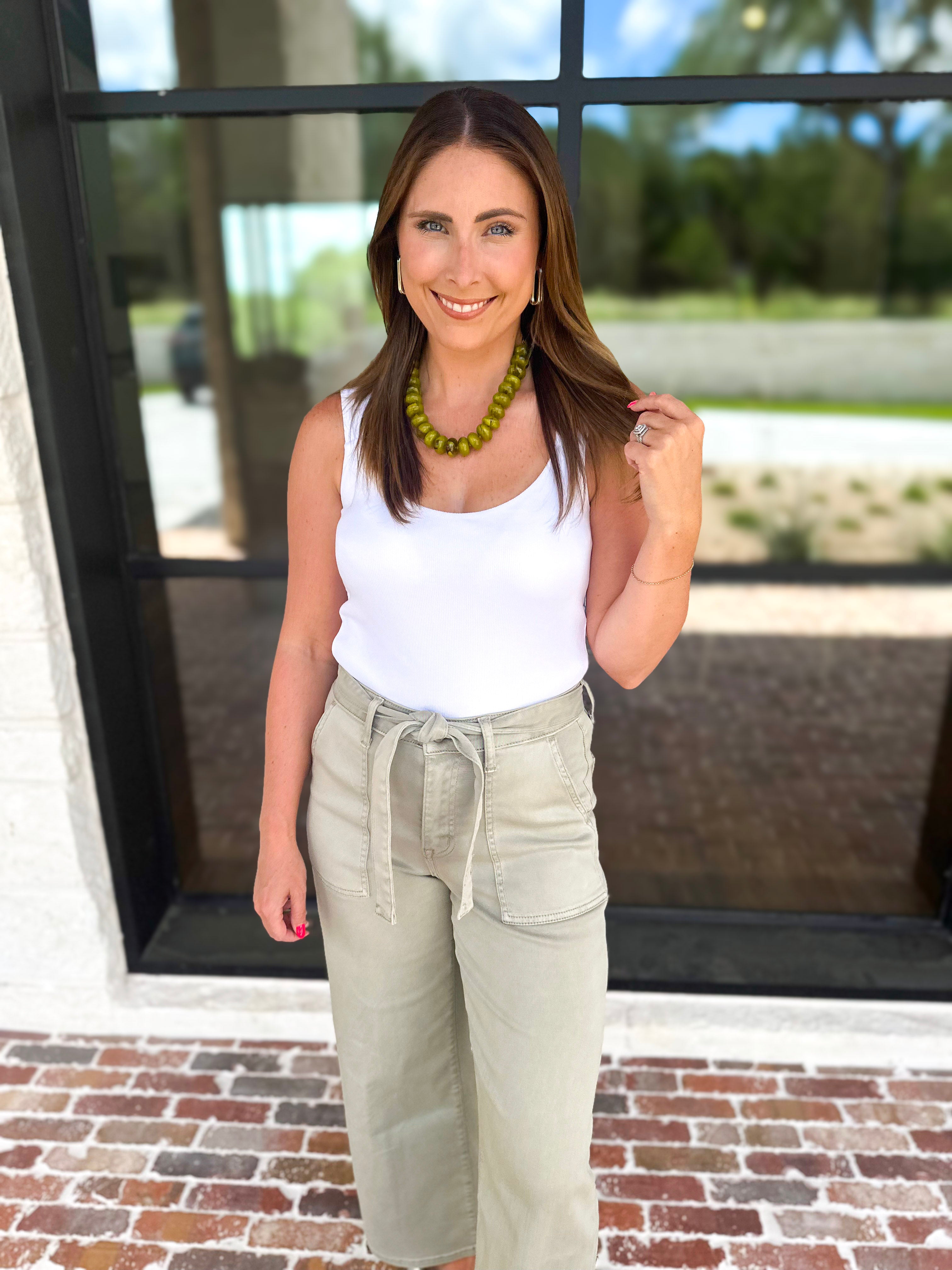 Liverpool - The Signature Scoop Neck Tank - Ivory-210 Casual Blouses-LIVERPOOL JEANS COMPANY-July & June Women's Fashion Boutique Located in San Antonio, Texas