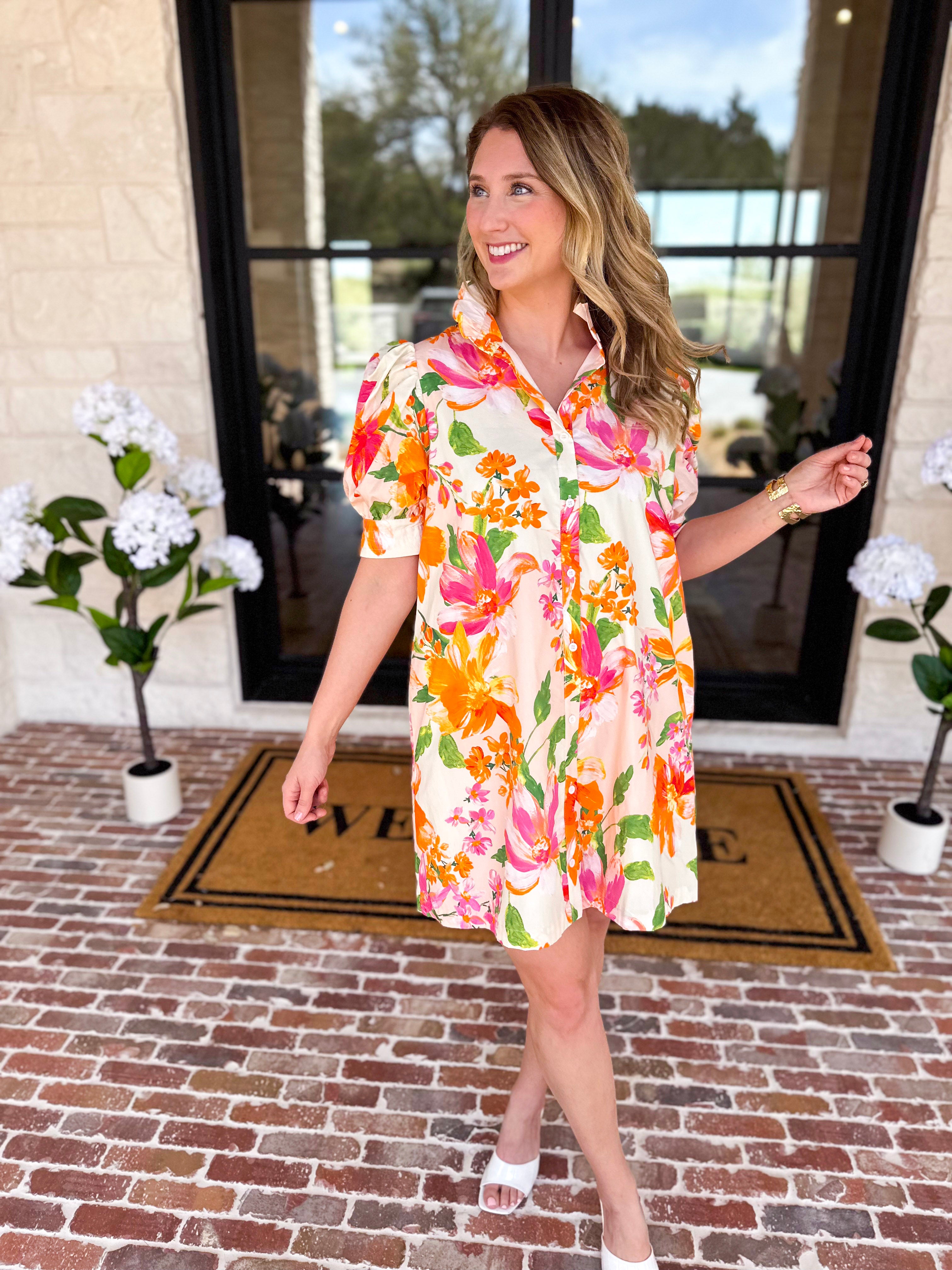 Sun Kissed Floral Mini Dress-510 Mini-FATE-July & June Women's Fashion Boutique Located in San Antonio, Texas