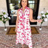 Vibrant Pink Floral Midi Dress-500 Midi-IN FEBRUARY-July & June Women's Fashion Boutique Located in San Antonio, Texas