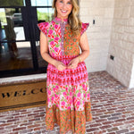 THML - Bold Garden Midi Dress-500 Midi-THML-July & June Women's Fashion Boutique Located in San Antonio, Texas