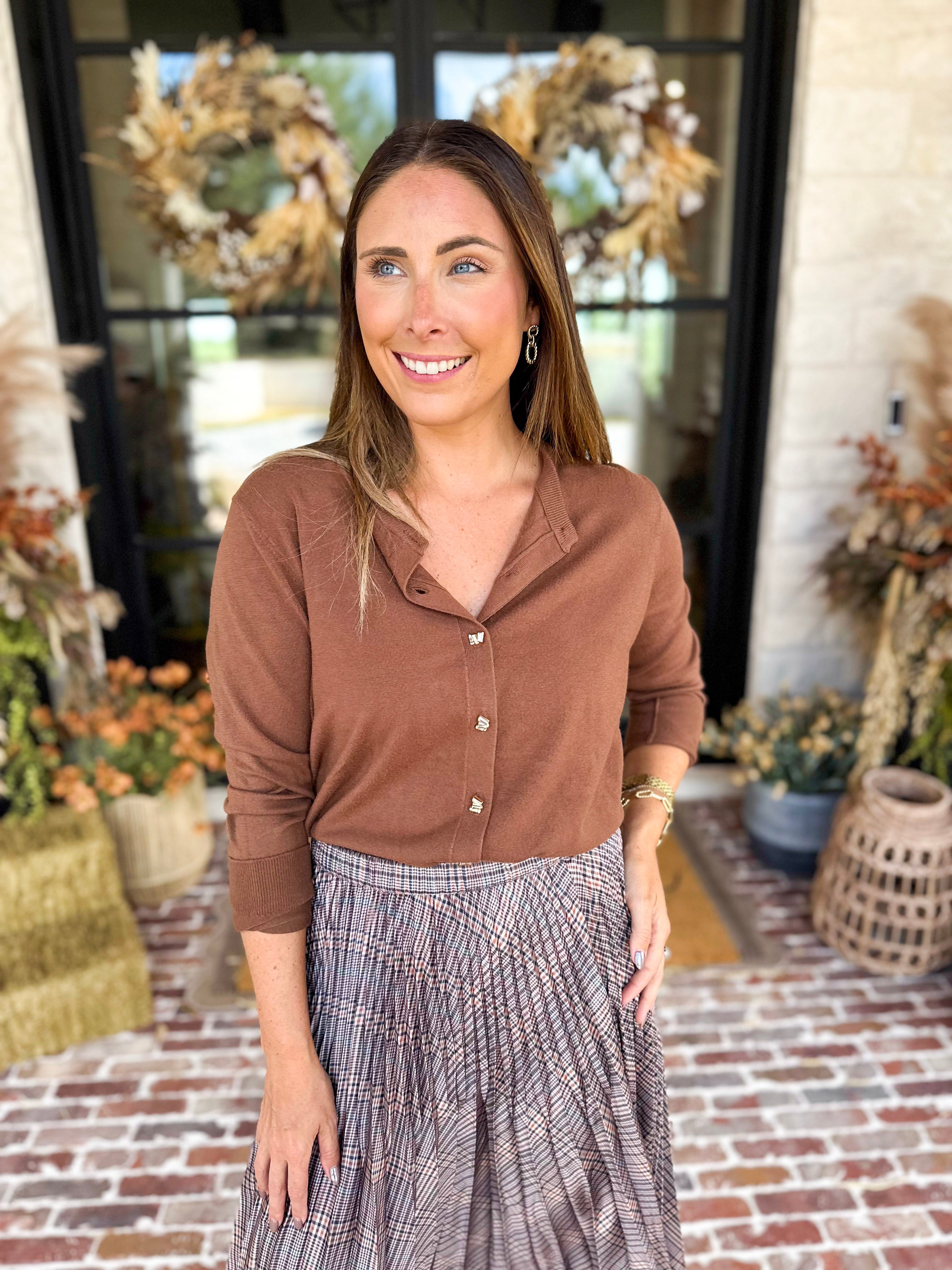 The Forever Favorite Cardigan - Brown-230 Sweaters/Cardis-SKIES ARE BLUE-July & June Women's Fashion Boutique Located in San Antonio, Texas