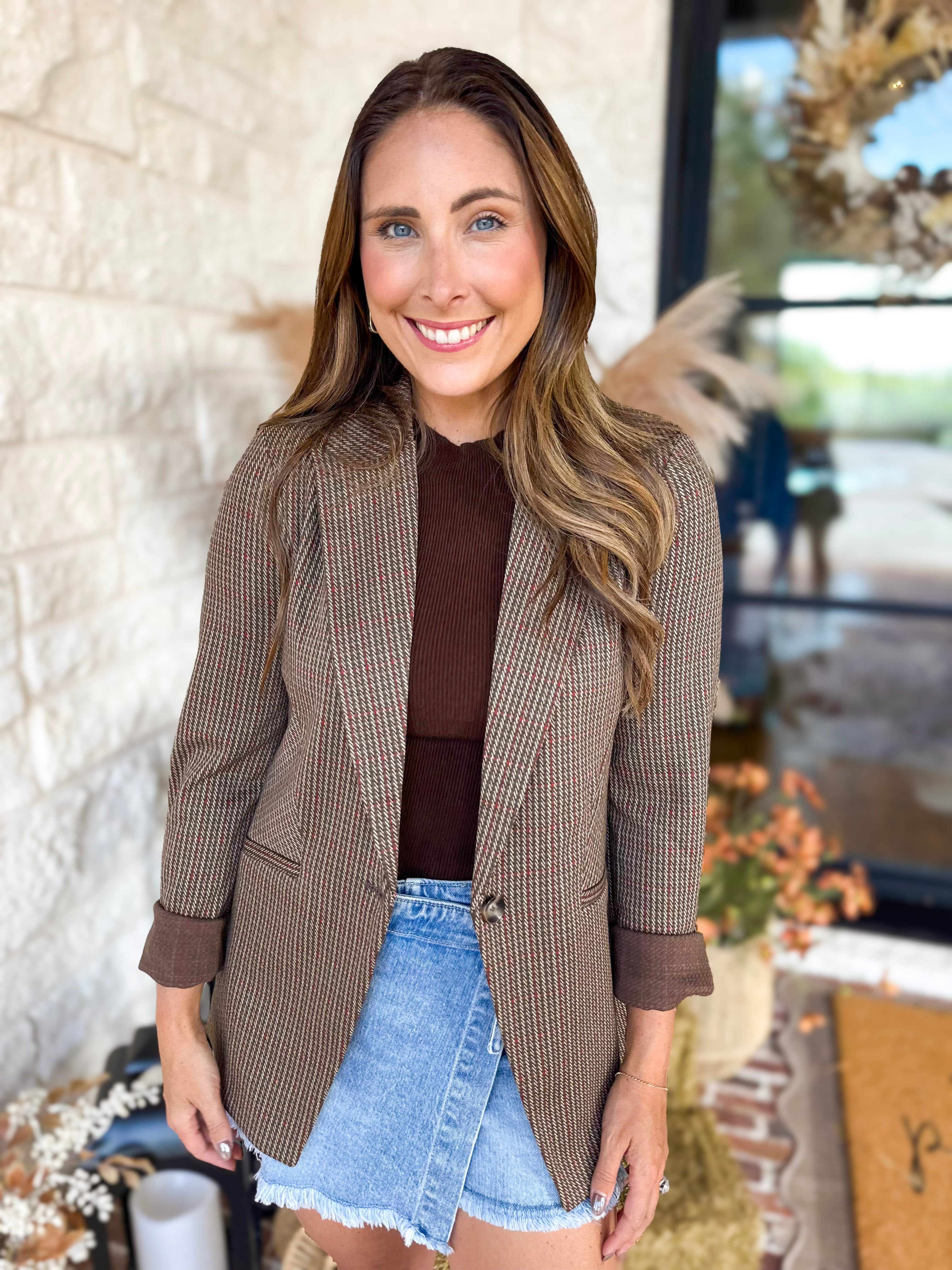 Liverpool - Down To Business Blazer-600 Outerwear-LIVERPOOL JEANS COMPANY-July & June Women's Fashion Boutique Located in San Antonio, Texas