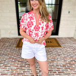 The Anderson Blouse - Red-200 Fashion Blouses-POLOGRAM-July & June Women's Fashion Boutique Located in San Antonio, Texas