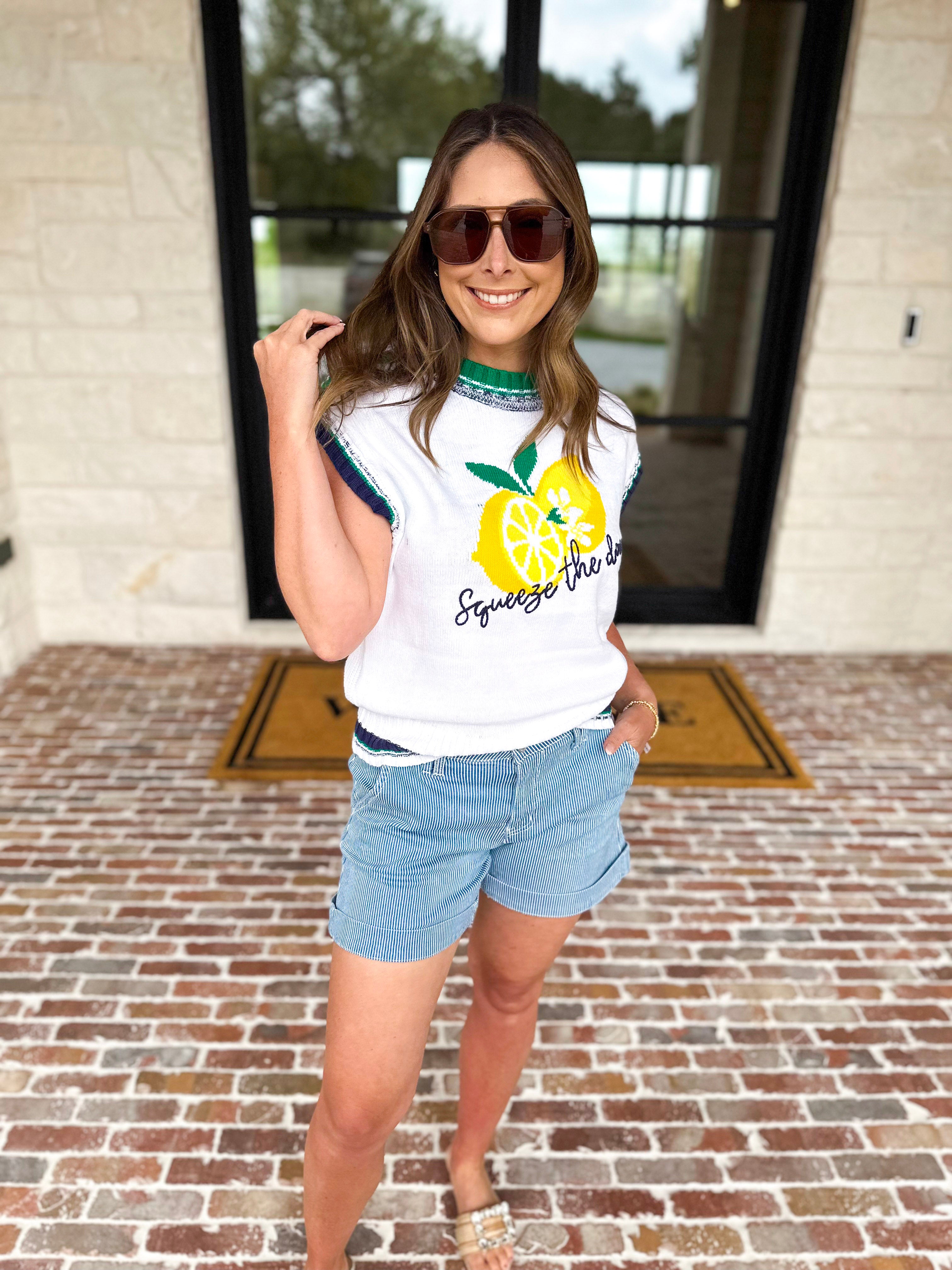 Squeeze The Day Knit Tank Top-230 Sweaters/Cardis-SKIES ARE BLUE-July & June Women's Fashion Boutique Located in San Antonio, Texas