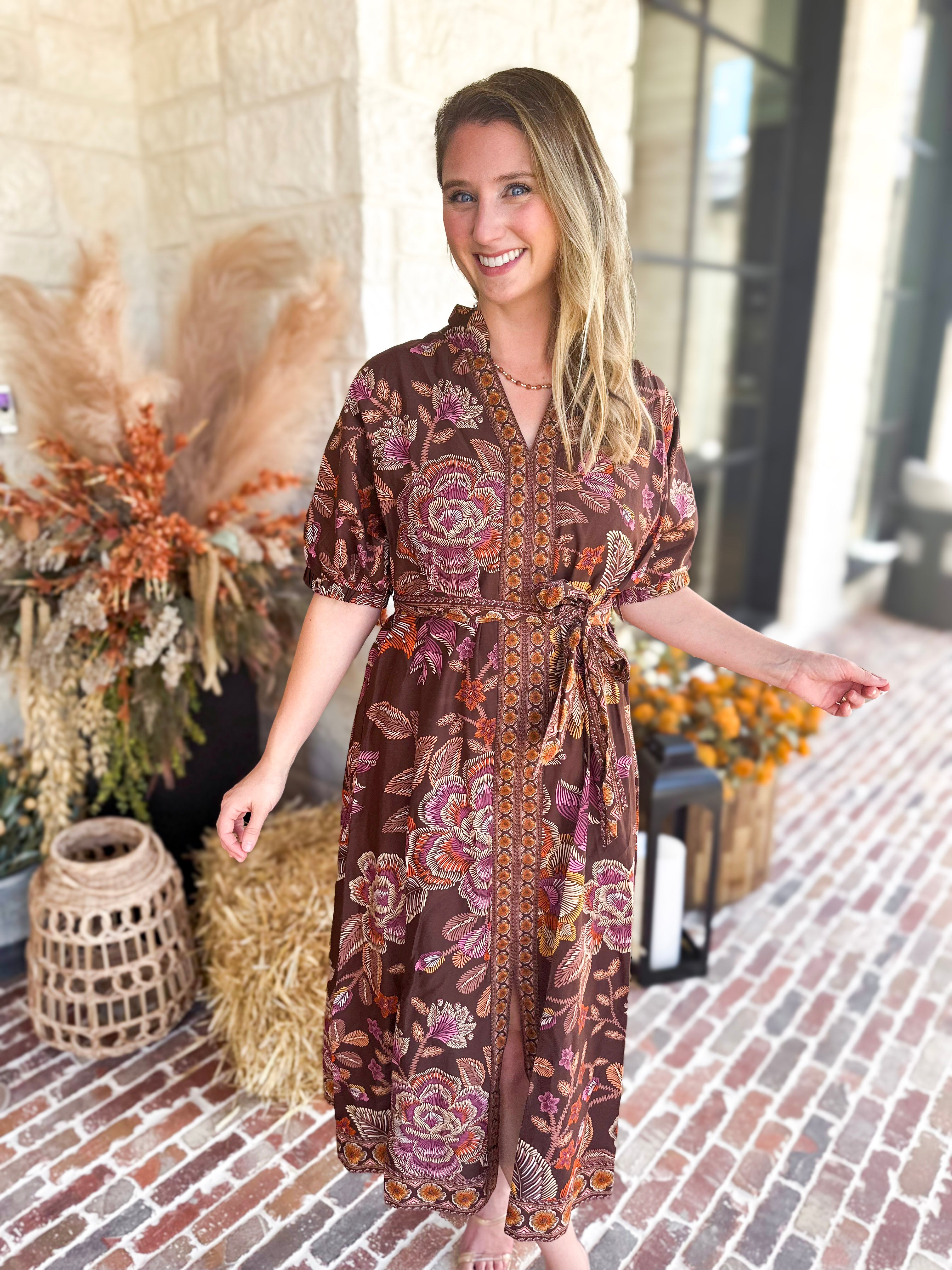 The Spiced Harvest Midi Dress-500 Midi-ENTRO-July & June Women's Fashion Boutique Located in San Antonio, Texas