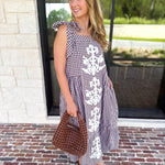 Plaid About You Midi Dress - Chocolate-500 Midi-ENTRO-July & June Women's Fashion Boutique Located in San Antonio, Texas
