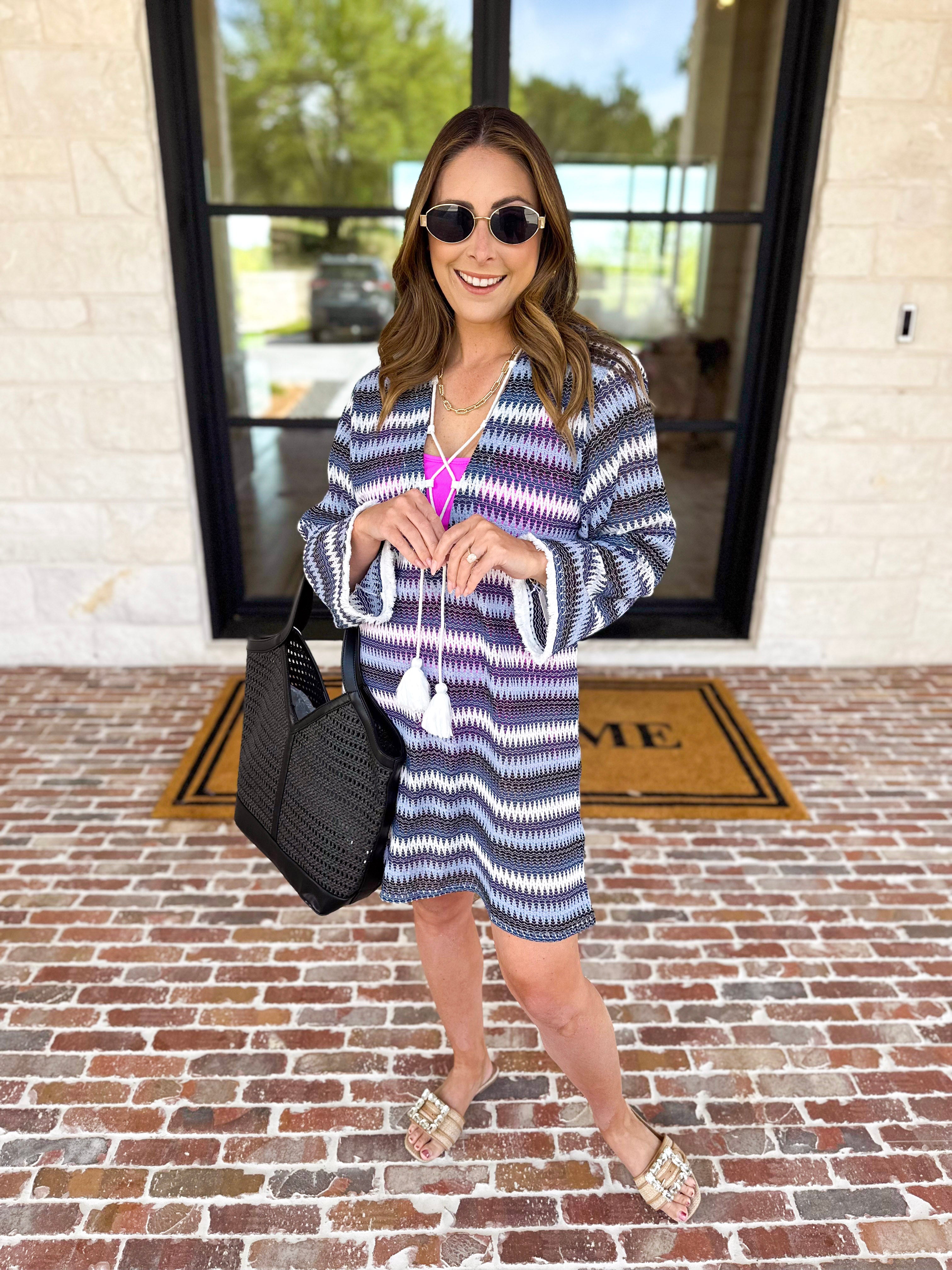 The Paloma Cover Up - Blue-300 Athleisure/Lounge-SHIRALEAH-July & June Women's Fashion Boutique Located in San Antonio, Texas