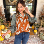 THML - Autumn Pattern Play Blouse-200 Fashion Blouses-THML-July & June Women's Fashion Boutique Located in San Antonio, Texas