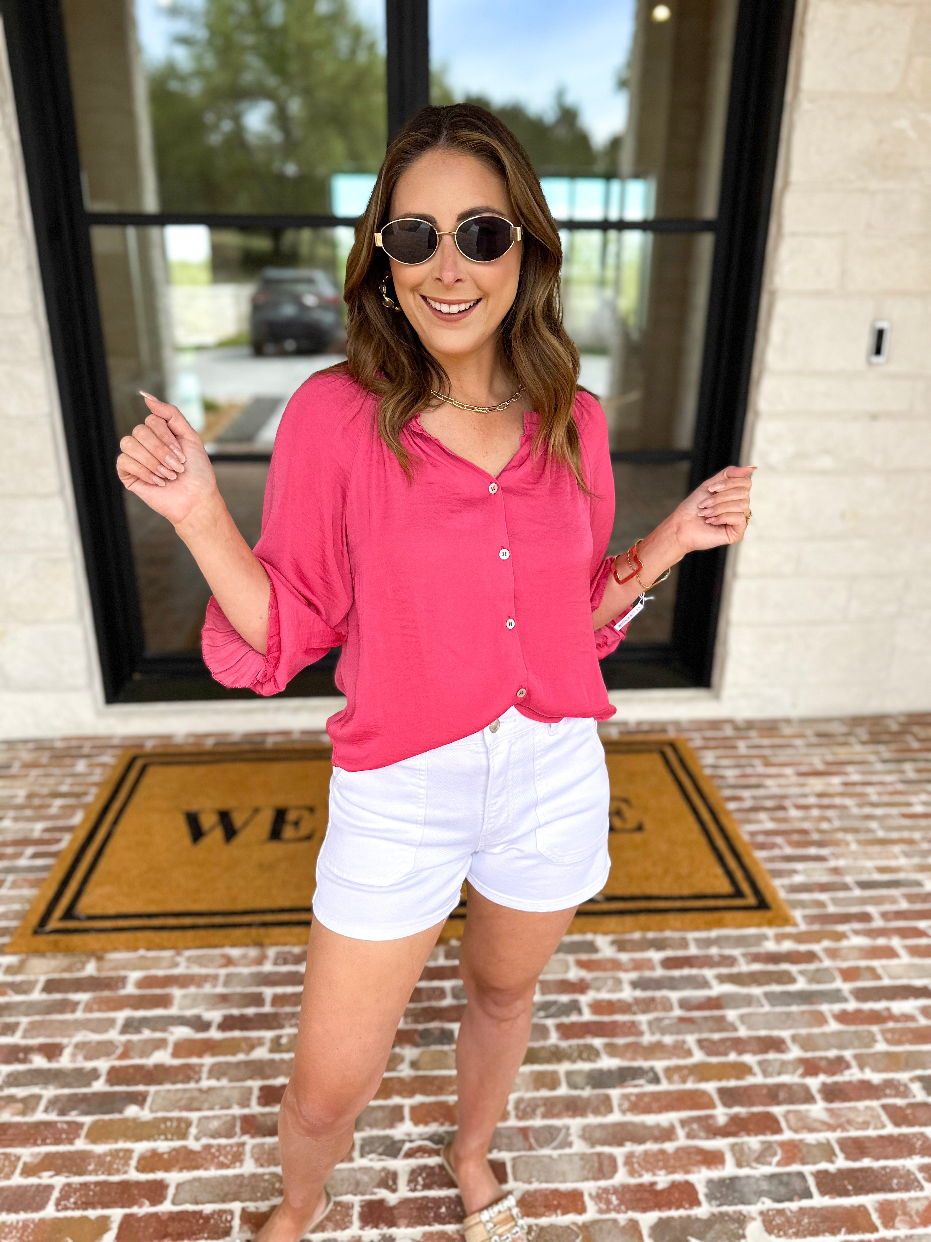 LIVERPOOL - Perfect Pink Blouse-200 Fashion Blouses-LIVERPOOL JEANS COMPANY-July & June Women's Fashion Boutique Located in San Antonio, Texas