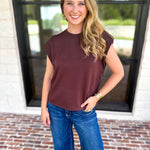 Chic Essentials Top - Espresso-210 Casual Blouses-ENTRO-July & June Women's Fashion Boutique Located in San Antonio, Texas