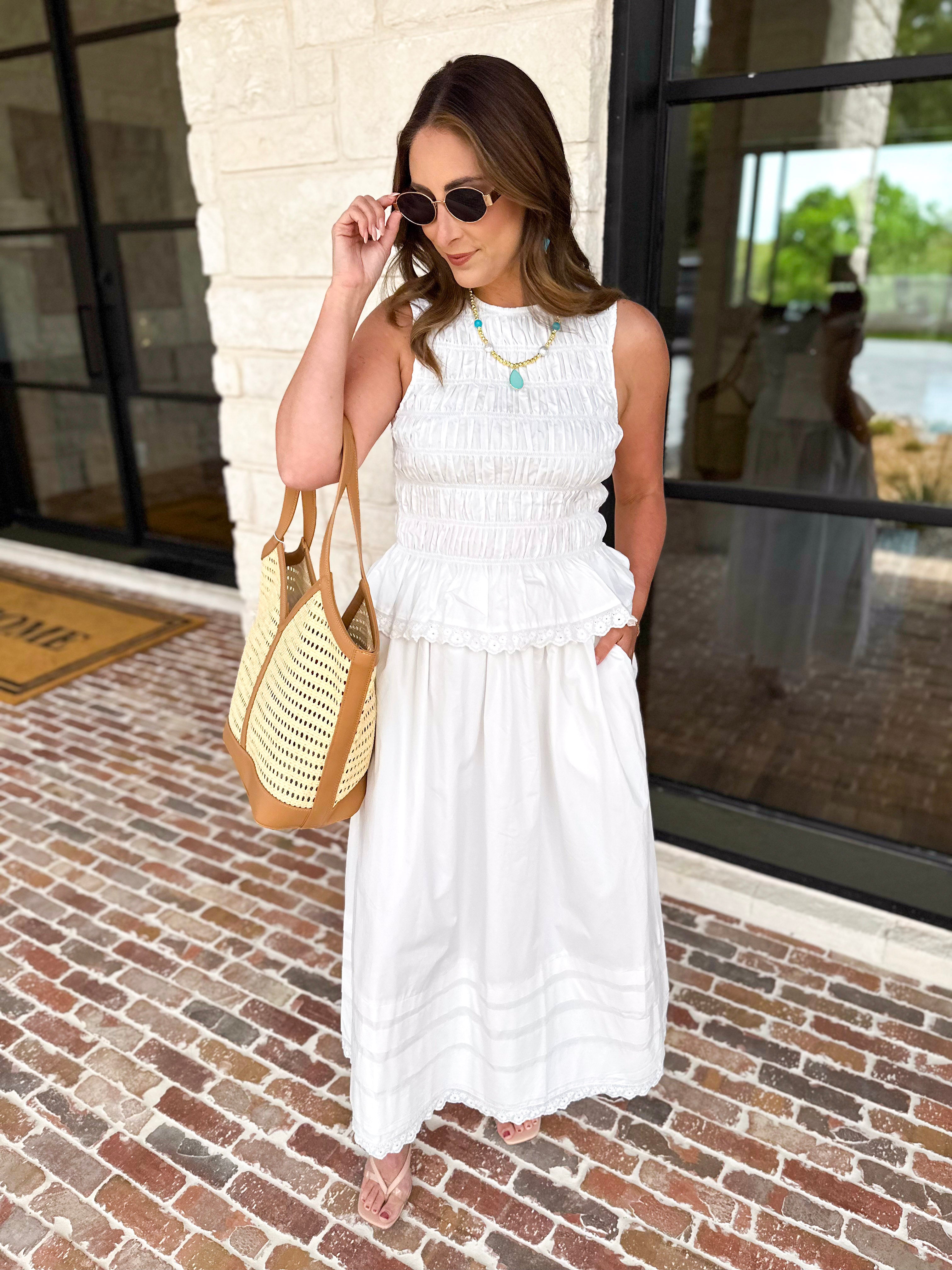 Ivory Lace Top & Midi Skirt Set-500 Midi-KLESIS-July & June Women's Fashion Boutique Located in San Antonio, Texas
