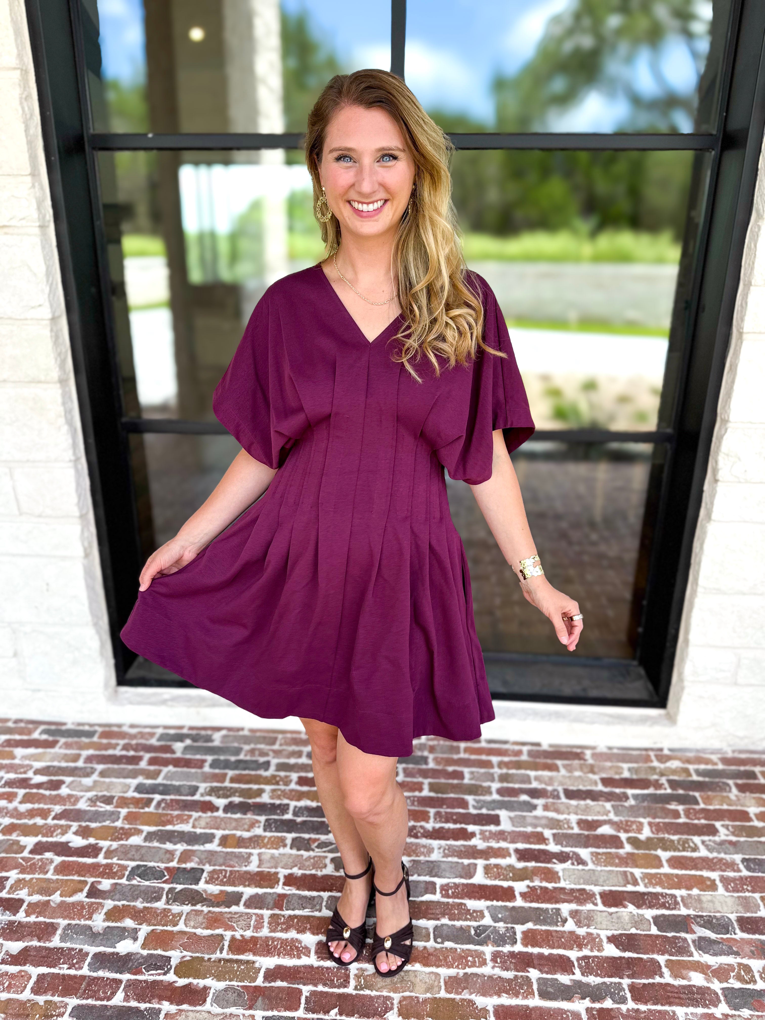Elevated Chic Mini Dress - Plum-510 Mini-ENTRO-July & June Women's Fashion Boutique Located in San Antonio, Texas