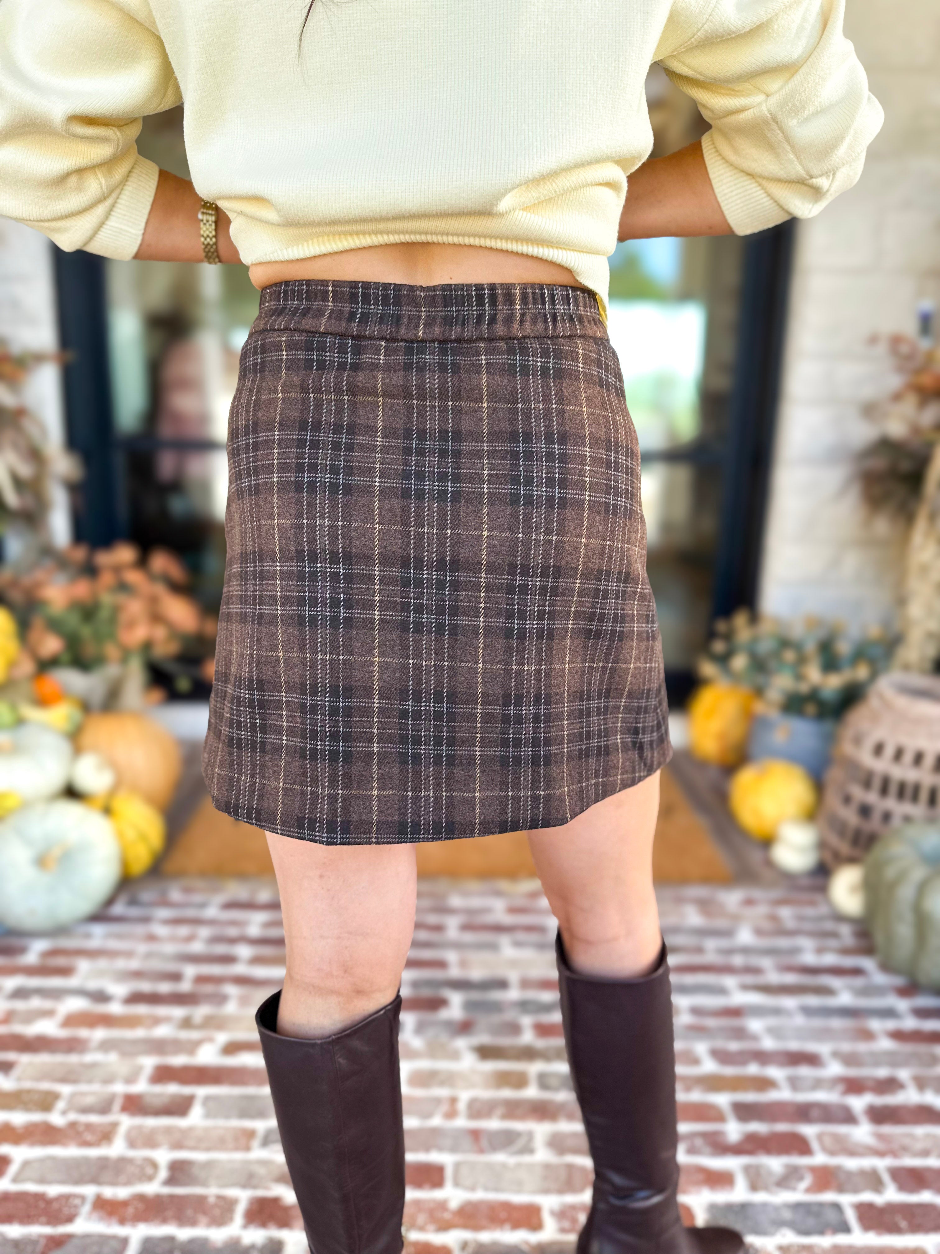 The Remi Plaid Mini Skirt-510 Mini-SKIES ARE BLUE-July & June Women's Fashion Boutique Located in San Antonio, Texas