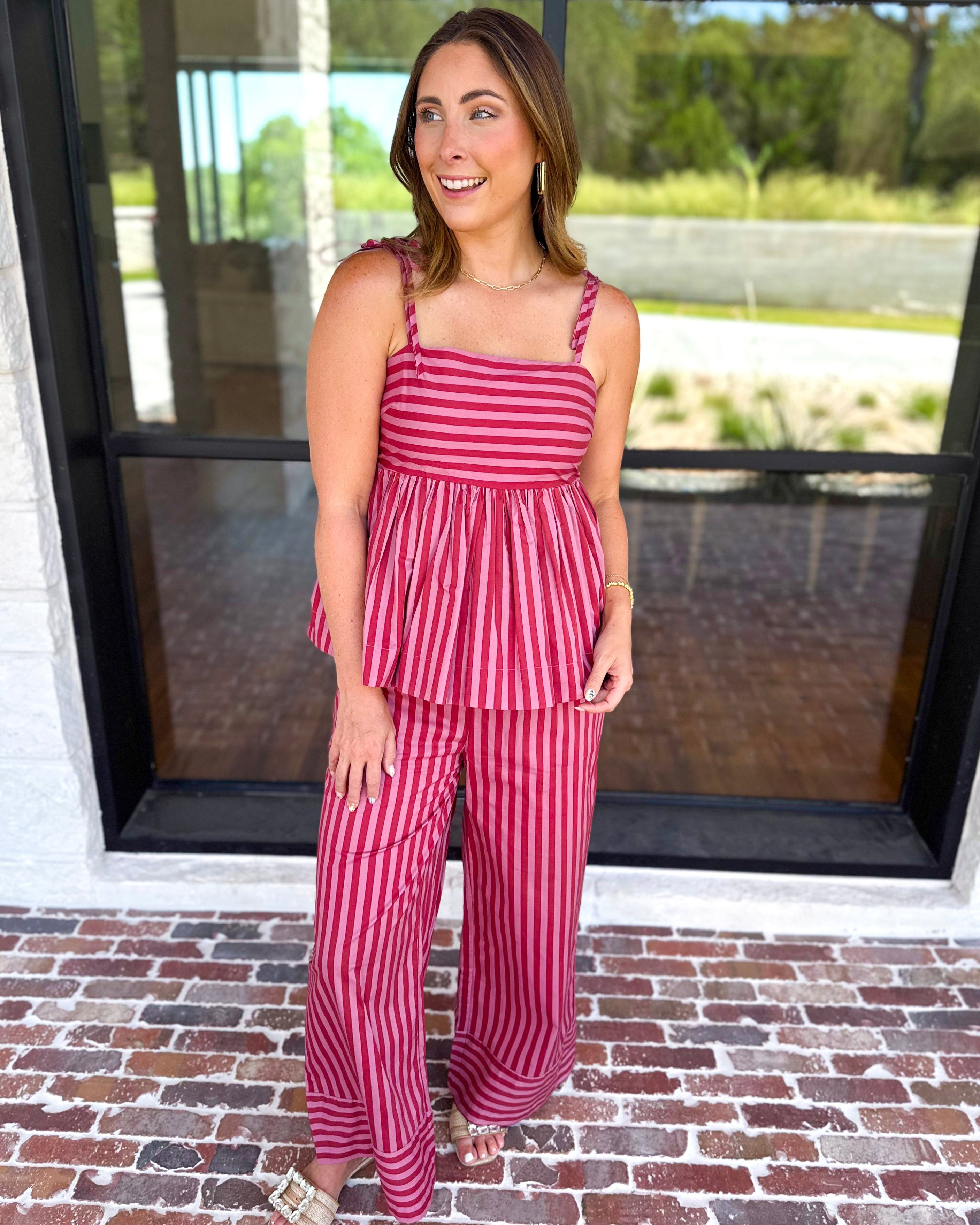 Color Pop Stripe Pant & Cami Set-500 Midi-ENTRO-July & June Women's Fashion Boutique Located in San Antonio, Texas
