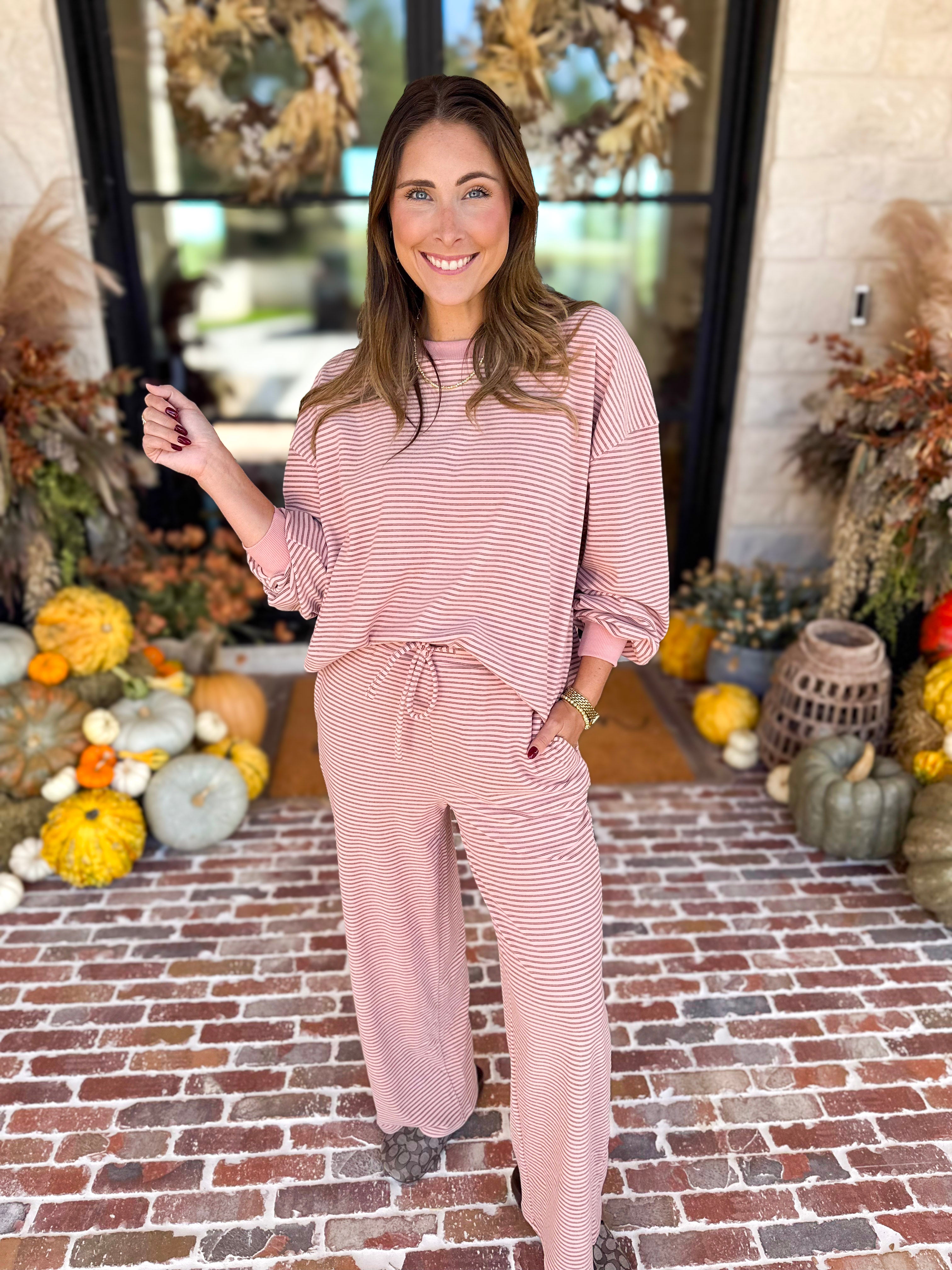 Cozy Time Lounge Set - Ballet Pink-300 Athleisure/Lounge-POLOGRAM-July & June Women's Fashion Boutique Located in San Antonio, Texas