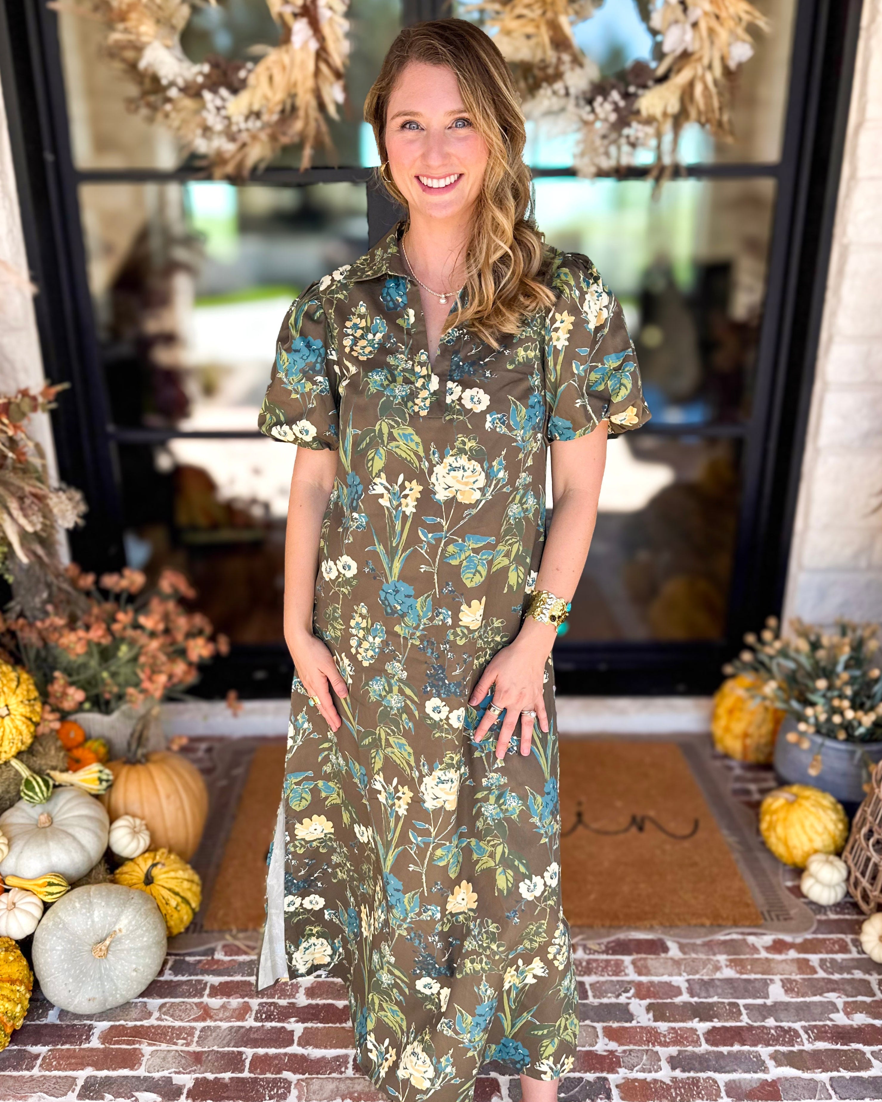 Fresh Take Floral Midi Dress-500 Midi-TCEC-July & June Women's Fashion Boutique Located in San Antonio, Texas