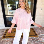 The Bailee Sweater Top - Pink-230 Sweaters/Cardis-RAE MODE-July & June Women's Fashion Boutique Located in San Antonio, Texas