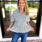 Living Life Gingham Top - Coco Sky-200 Fashion Blouses-ENTRO-July & June Women's Fashion Boutique Located in San Antonio, Texas