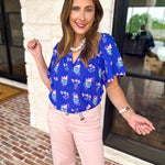Mary Square - Blue Petal Keepsake Blouse-MARY SQUARE-July & June Women's Fashion Boutique Located in San Antonio, Texas