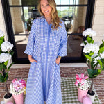 Spring Dreams Midi Dress - Blue-500 Midi-ENTRO-July & June Women's Fashion Boutique Located in San Antonio, Texas