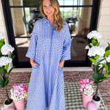 Spring Dreams Midi Dress - Blue-500 Midi-ENTRO-July & June Women's Fashion Boutique Located in San Antonio, Texas