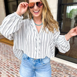The Tulum Button Down Blouse - Dark Grey-200 Fashion Blouses-RAE MODE-July & June Women's Fashion Boutique Located in San Antonio, Texas